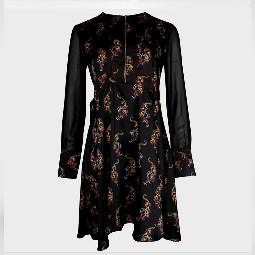 Sandro KAIYA Tiger Print Dress US Sz 6-8